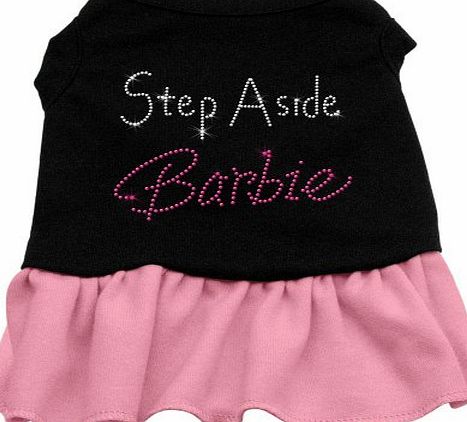 Mirage Pet Products Step Aside Barbie Rhinestone Pet Dress, Small, 10-inch, Black/ Pink