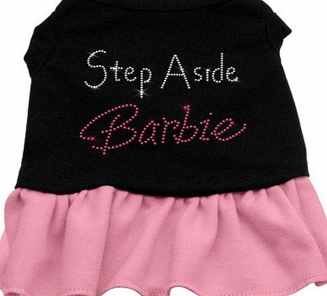 Mirage Pet Products Step Aside Barbie Rhinestone Pet Dress, Small, 10-inch, Black/ Pink