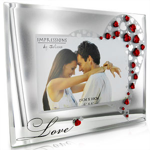 Glass and Crystals 6 x 4 Love Photo Frame