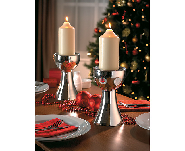 Mirrored Glass Candlesticks