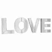 Mirrored glass word - Love