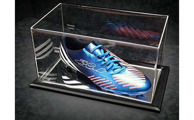 MirrorOutlet ACRYLIC PLASTIC DISPLAY CASE   BLACK FRAMED MIRROR BASE 34 X 22.5 X 19CM