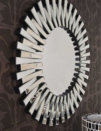 MirrorOutlet Beautiful Modern Unique Sunburst All Glass Venetian Wall Mirror 3ft x 3ft