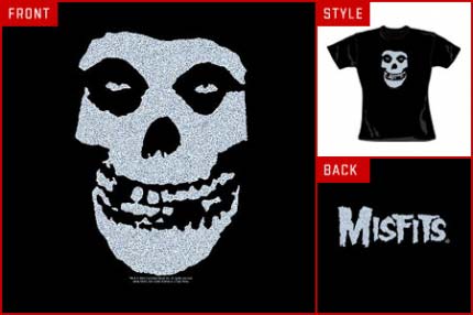 misfits (Glitter Skull) Skinny T-shirt