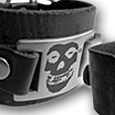 Misfits Leather Wristband With Metal