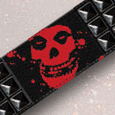 Misfits Skull Logo With Studs Leather