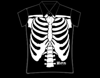 Misfits, The The Misfits Full Skeleton Skinny Polo T-Shirt
