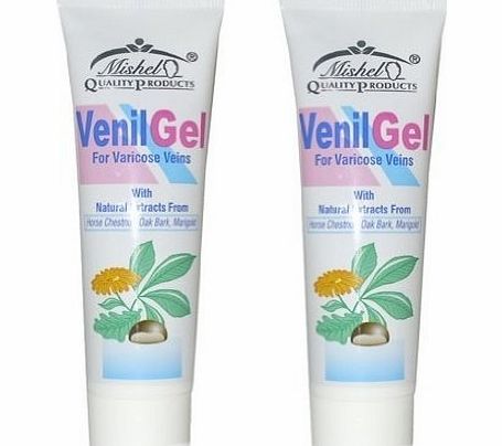 Mishel Venil Gel for Varicose Veins with Natural Extracts of Horse Chestnut, Oak Bark and Calendula - 2pcs x100ml