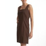 Miso Redoute creation short linen and cotton mix dress brown 020