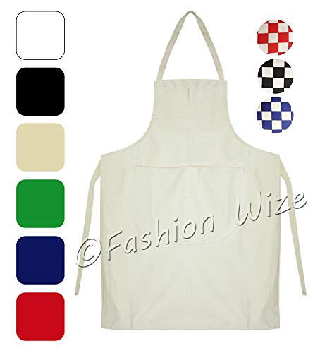 Miss Chief Girls Boys Kids School Cotton Woodwork Craft Cookery Painting Art Plain Apron Bib (White, Yellow, Cream, Red, Royal Blue, Green, Chequered) (Green)