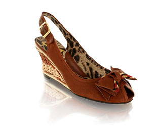 Miss L Fire Peep Toe Slingback Sandal with Bow