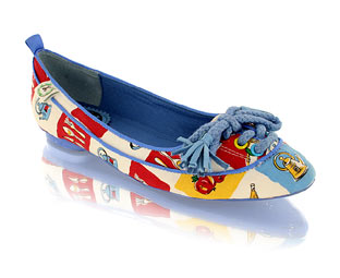 Miss L Fire Rope Bow Detail Ballerina Shoe