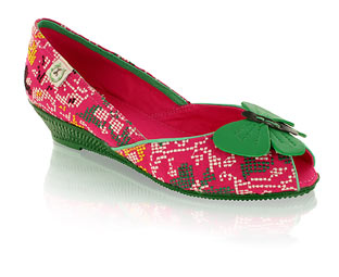 Miss L Fire Wedge Pump With Butterfly Detail