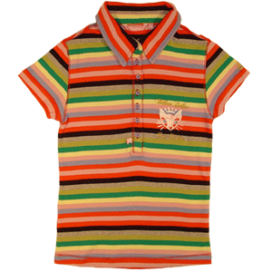 Miss Outrage Womens Multi Stripe Polo