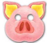 MISS PARTYS PARTY BITS N BOBS FARM PARTY PIG MASKS X 8 - PIG BIRTHDAY PARTY SUPPLIES AND PRODUCTS