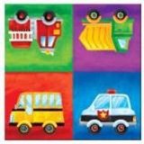 MISS PARTYS PARTY BITS N BOBS PARTY WHEELS PARTY NAPKINS X 20 - FIRE ENGINE, FARM TRACTOR, POLICE CAR, SCHOOL BUS PARTY SUPPLIES AND PRODUCTS