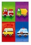 MISS PARTYS PARTY BITS N BOBS PARTY WHEELS TABLE COVER - FIRE ENGINE, FARM TRACTOR, POLICE CAR, SCHOOL BUS PARTY SUPPLIES AND PROD