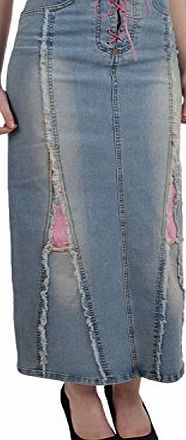 Miss Posh Womens Ladies Long Denim Skirt - 12