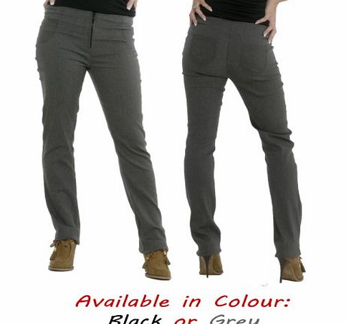 Girls School Trousers Black Skinny Stretch Hipster Miss Sexies (14 UK, Black Zip- Short Length (29`` Inside Leg))