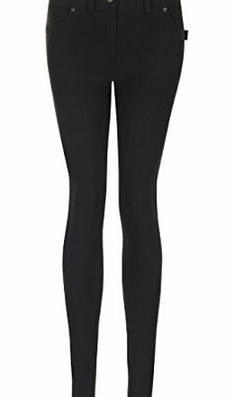 WOMENS GIRLS MISS SEXIES SCHOOL TROUSERS SKINNY HIPSTER HIGH WAISTED TROUSER (SIZE 6, BLACK ZIP)