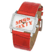 Diamonte Red Strap Watch