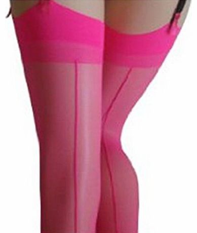 15 Denier Seamed Stockings (Flo Pink)