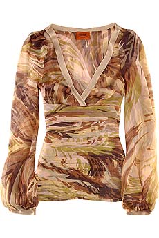 Granite deep V-neck blouse