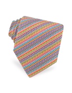 Missoni Multicolor Stripes Woven Silk Tie
