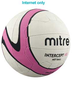 Mitre Intercept VG White and Purple Netball - Size 5