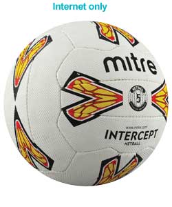 mitre Intercept White Netball - Size 5