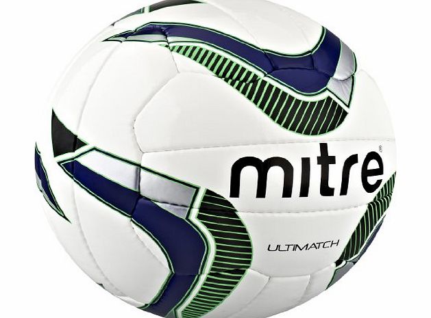 Mitre Ultimatch Training Ball - White/Navy/Black - 5