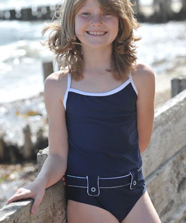 Mitty James Navy Belted Swimsuit