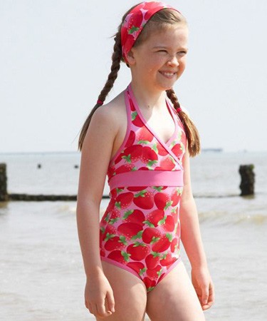 Mitty James Strawberry Print Halter Neck Swimsuit
