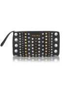 Miu Miu Black Studded Nappa Leather Clutch
