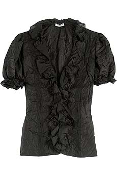 Crinkled silk blouse