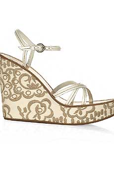 Miu Miu Embroidered Platform Wedges