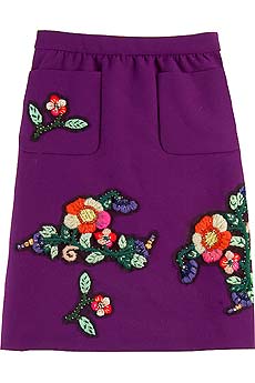 Miu Miu Floral applique skirt