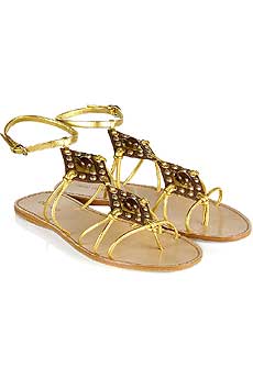 Miu Miu Leather Flat Gladiator Sandals