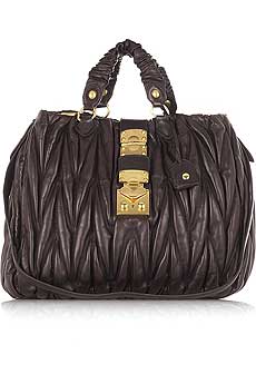 Miu Miu Leather matelasse large tote