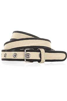 Miu Miu Skinny Two-Tone Canvas Belt