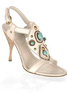 Miu Miu Turquoise Stone Sandals