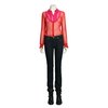 Pink/Red Chiffon tuxedo blouse