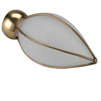 & Match Frosted Glass Spear Finial with Antique Gold Ridges- Clear pack of 2