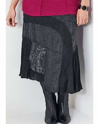 mixed Fabric Skirt