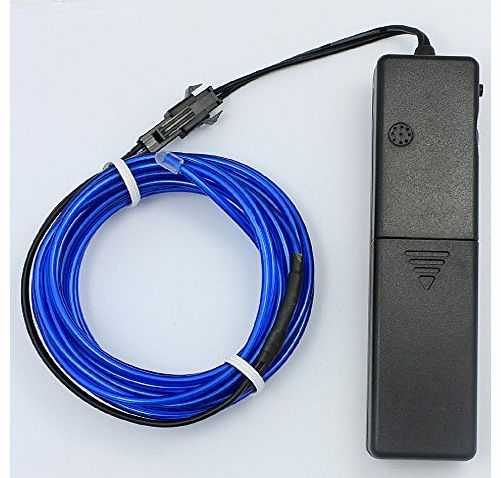 10FT/3M Sound Activated Neon Glowing Strobing Electroluminescent Wire (Sound Activated EL Wire White) for Party Dance Car Decor Halloween Decoration