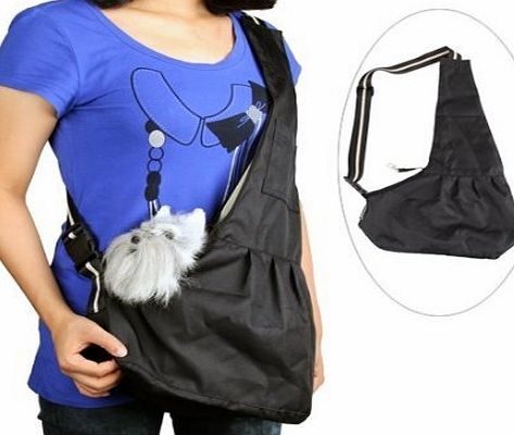 Mixed-Gadgets Black Pet Dog Puppy Cat Carrier Strap Sling Shoulder Bag (Large)
