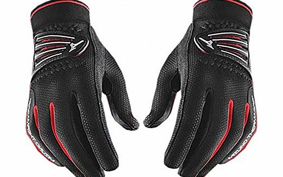 2015 Ladies Mizuno ThermaGrip Winter Playing Golf Windproof/Thermal Gloves -PAIR Black Large