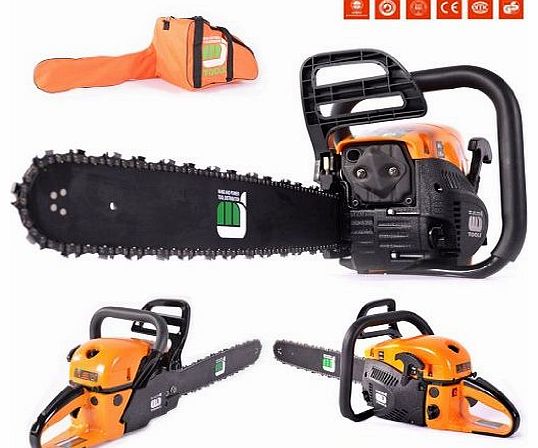 MJ Tools Petrol Chainsaw 58cc 2 Chains 20 `` Bar Free Case 3.4HP Tool Kit