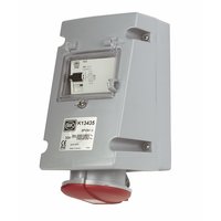 MK 380-415V MK Commando Interlocked Angled Socket 3P E N RCD (IP44)