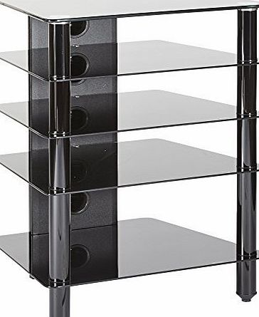 MMT Premium Extra Deep 5 Shelf Hi-FI stand - 500mm deep to hold AV separates